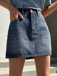 DAZY Washed Denim Skirt