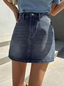 DAZY Washed Denim Skirt