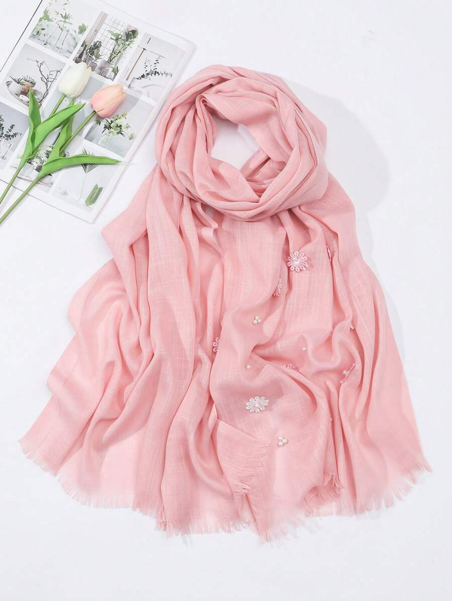 1pc Fashionable Lace Scarf Headband - Pink - View 1