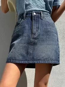 DAZY Washed Denim Skirt