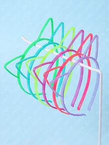 6入組女士夜光貓耳裝飾可愛髮箍適合派對 - 彩色 - 查看 3