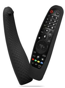 1 Vỏ bọc điều khiển từ xa bằng silicon, thiết kế hình học đơn giản, chống sốc, chống trượt, dùng cho gia đình, túi xách, hộp đựng, đồ lưu trữ - màu đen - Xem 1