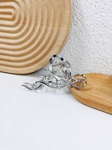 1 件女士优质发爪夹，适用于发髻情人节情人节发夹发夹发夹发夹发夹发夹，学校用品，学院秋冬发饰，适合女士度假装扮 - 銀色 - 查看 2