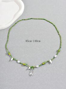 1 Chuỗi Eo Phong Cách Bohemian Với Hạt Gạo Và Hoa Vỏ Cho Kỳ Nghỉ Của Phụ Nữ - màu xanh lá - Xem 4