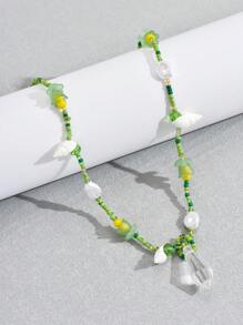1 Chuỗi Eo Phong Cách Bohemian Với Hạt Gạo Và Hoa Vỏ Cho Kỳ Nghỉ Của Phụ Nữ - màu xanh lá - Xem 5