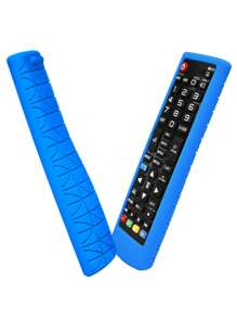 1个硅胶遥控器保护套，简约几何设计，防震防滑，家用遥控器保护套 - 寶藍色 - 查看 1