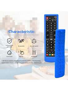 1个硅胶遥控器保护套，简约几何设计，防震防滑，家用遥控器保护套 - 寶藍色 - 查看 5