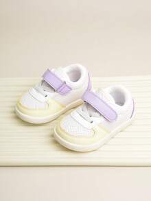 Baby Girls Color Block Lưới Chi tiết Hook-and-loop Fastener Giày trượt băng thể thao cho ngoài trời - trắng - Xem 6