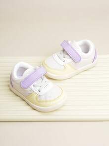 Baby Girls Color Block Lưới Chi tiết Hook-and-loop Fastener Giày trượt băng thể thao cho ngoài trời - trắng - Xem 7