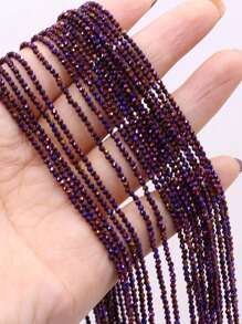 1 sợi Spinel Chuỗi hạt pha lê màu xanh sáng bóng sáng bóng để làm đồ trang sức - Màu đỏ tím - Xem 4