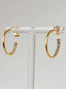 S SHOPBOHO khuyên tai dạng vòng đính đá rhinestone - Vàng - Xem 6