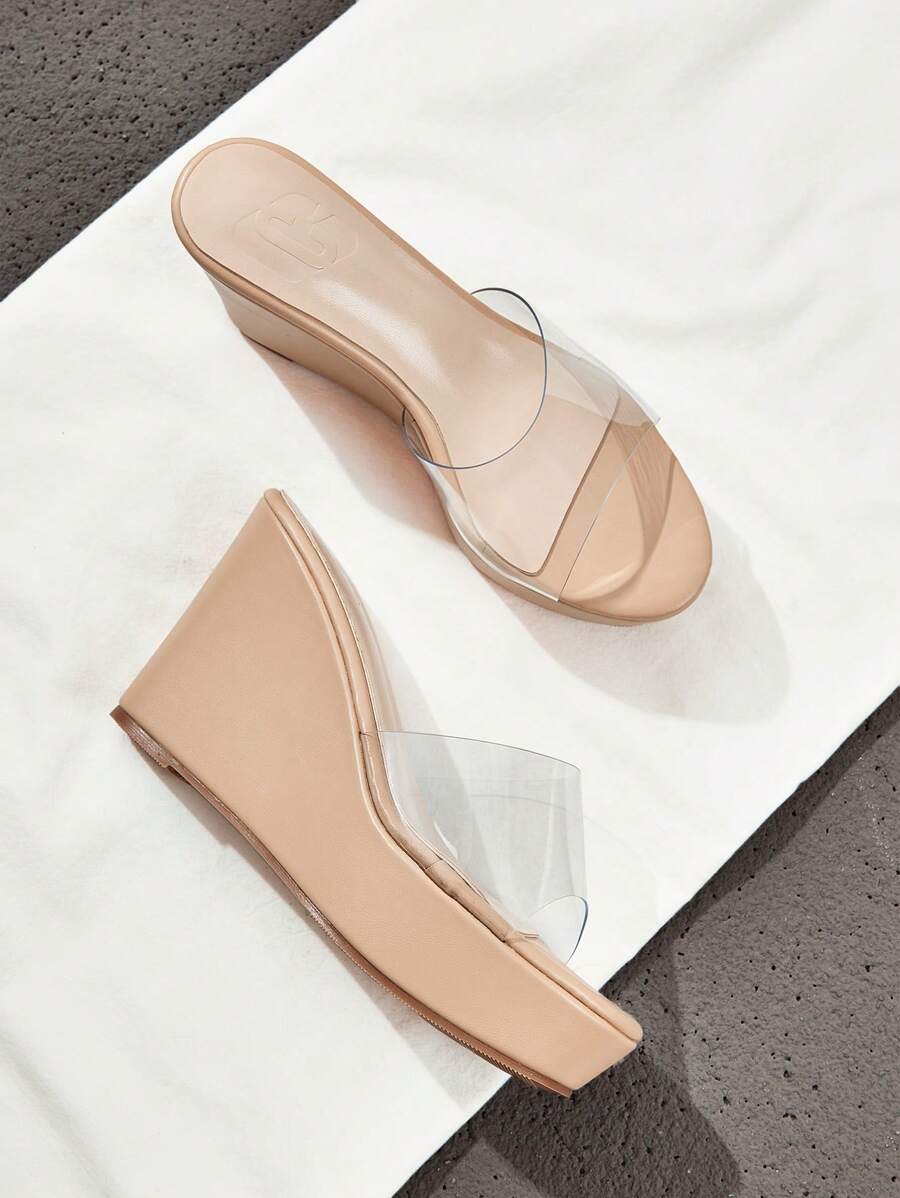 Phụ nữ Giày dép Băng tần đơn Dép Wedge Slide , PVC Thời trang Dép xăng đan Cho mùa xuân Và Mùa hè - Trong sáng - Xem 1