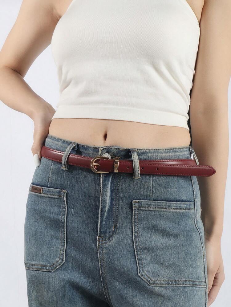 1pc Women Letter Buckle Fashionable Belt For Daily Decoration Summer, School Fall, Autumn, Halloween