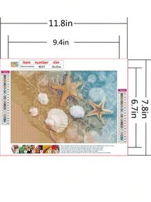 Starfish & Shell Print DIY Diamond Painting Without Frame, Modern Beach Print Diamond Painting For Home Decoration - Multicolor - View 6