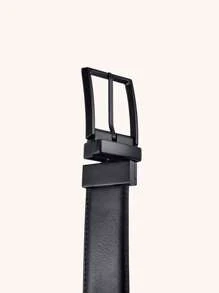 1pc Reversible Men's Dress & Casual Rotary Buckle Leather Belt