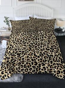 3pcs Leopard Print Quilted Bedspread Set (1pc Quilt And 2pcs Pillow Case), Pillow Insert Not Include, Modern Bedding, For Bedroom - Multicolor - View 1