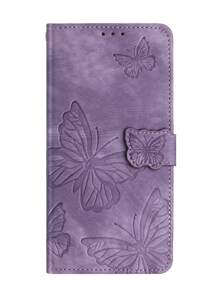 Butterfly Pattern Phone Case With Lanyard,International Version, Not The Domestic Version - Mauve Purple - View 3