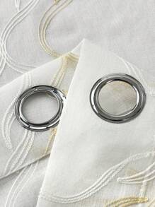 Chi tiết thêu Rèm Sheer một bảng, Rèm Polyester lọc ánh sáng riêng tư cho phòng khách và phòng ngủ - Màu be - Xem 4