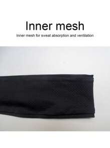 Sweat Absorption Black Polyester Sports Headband - Black - View 5