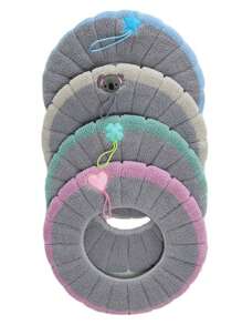 [1入]加厚馬桶蓋坐墊,冬季馬桶套,家用馬桶蓋坐墊,馬桶環,可愛風格 - 藍色 - 查看 4