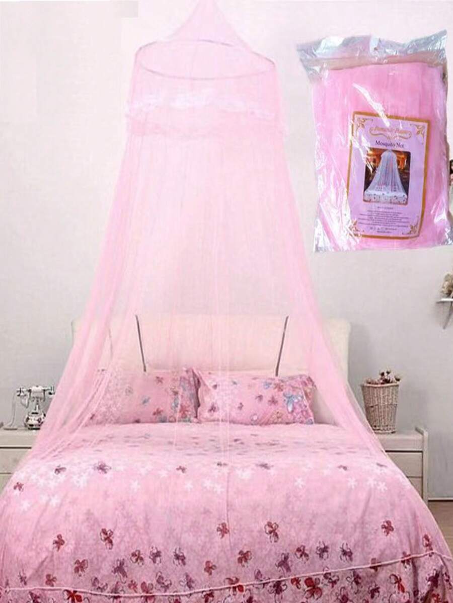 1入組素色粉色蚊帳 - 白色 - 查看 1