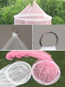 1入組素色粉色蚊帳 - 白色 - 查看 4