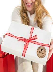 TYFYO 500 pièces/rouleau Étiquettes adhésives imprimées de 1 pouce pour emballages de cadeaux de cuisson, Noël