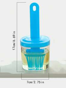 1 pieza de plástico Botella de aceite con simple Dispensador de contenedores de medición de aceite para cocina - Rosa - Ver 2