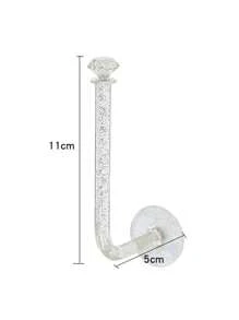 1 pieza Estante de almacenaje ABS almacenamiento moderno sin perforación para casa con cuarto de baño - transparente - Ver 6