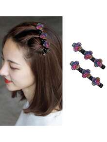 1pc Women Rhinestone Decor Glamorous Hair Clip For Hair Decoration - Multicolor - View 3