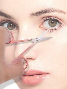 Small Titanium-color Eye Scissors With Straight Tip, A Tool For Trimming Eyelashes