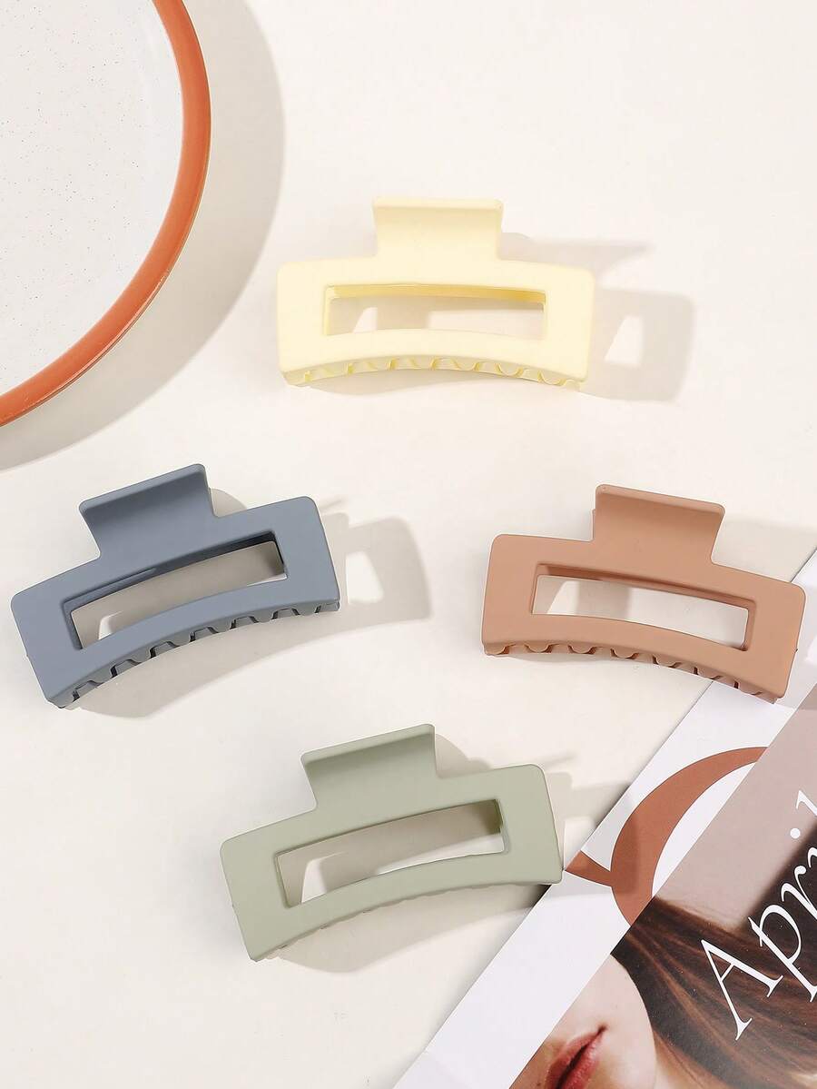 4入組女性方形時尚髮爪適用於頭髮裝飾用品