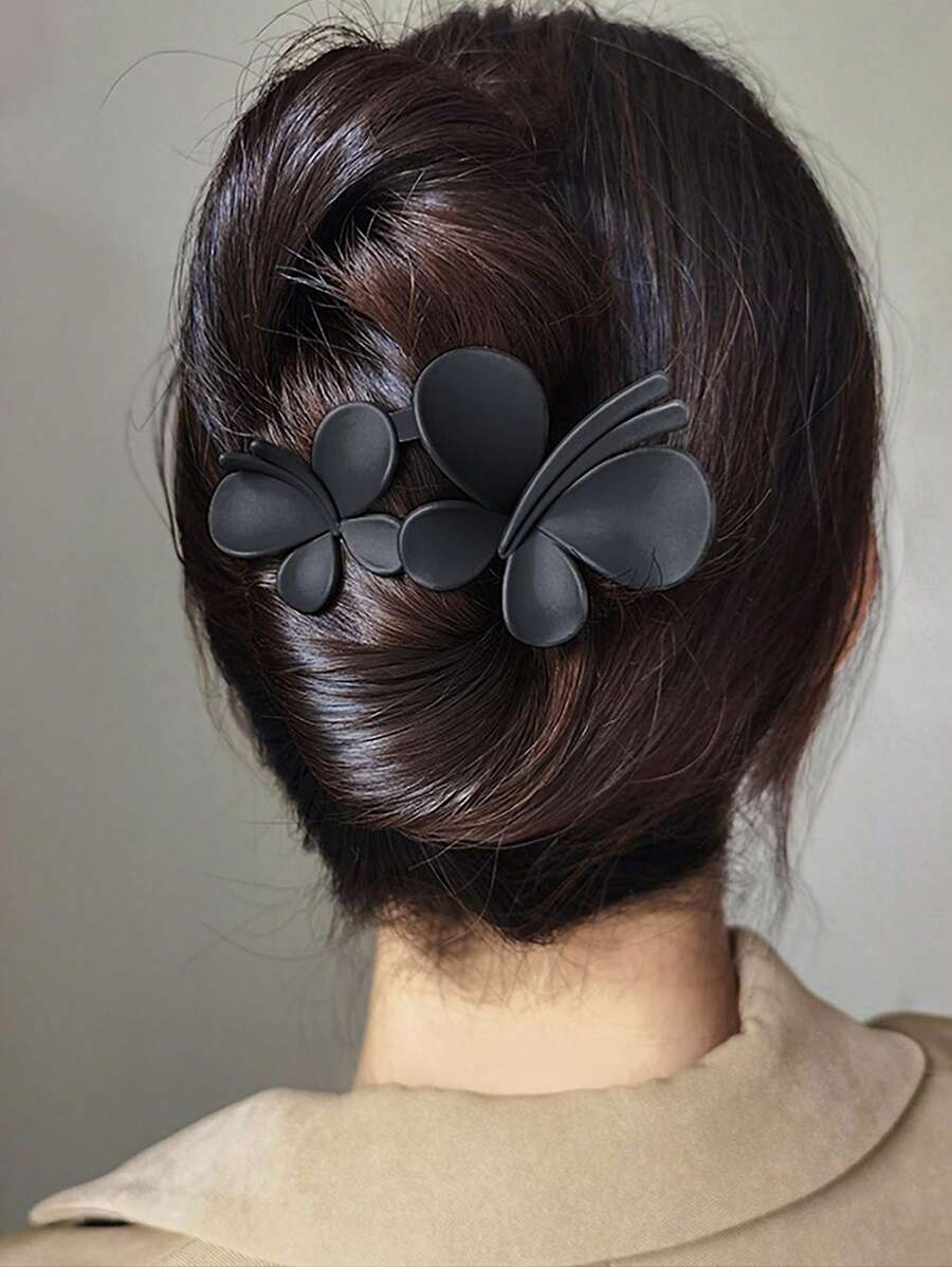 1入組女性蝴蝶裝飾時尚髮夾日常裝飾 - 黑色 - 查看 1