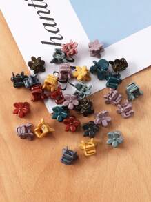 20pcs Women Flower Shaped Fashionable Hair Claw For Daily Decoration Cute - Multicolor - View 2