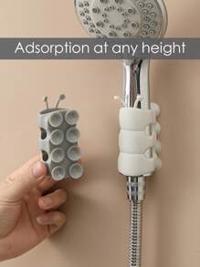 1 pieza de silicona Alcachofa de ducha creativo unicolor Alcachofa de ducha Estante para cuarto de baño - Blanco - Ver 3