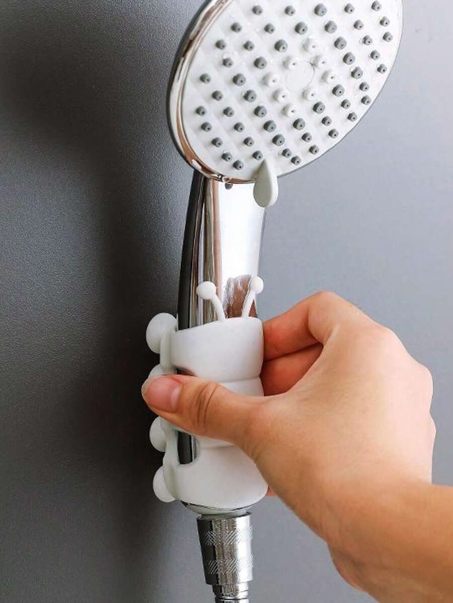 1 pieza de silicona Alcachofa de ducha creativo unicolor Alcachofa de ducha Estante para cuarto de baño - Blanco - Ver 1