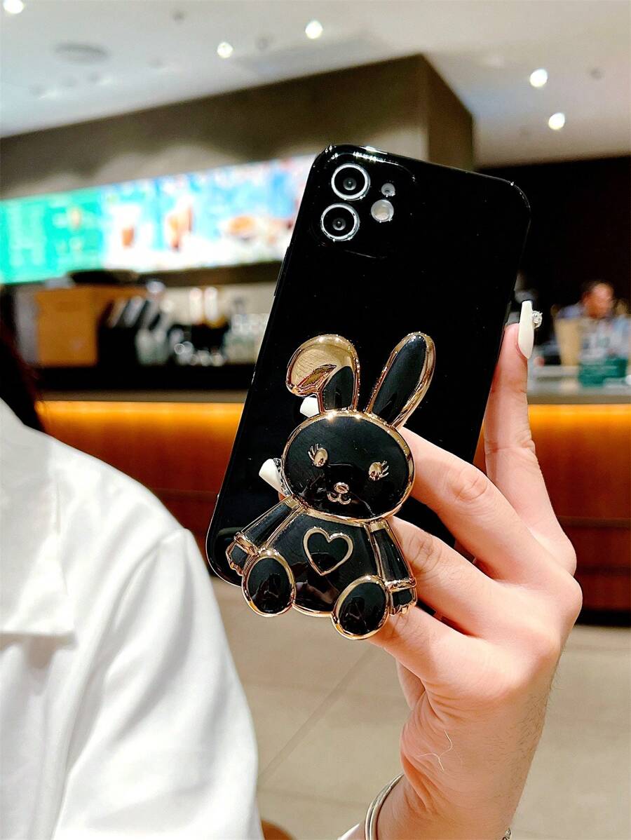 兔子造型手机壳,适用于 15/15 Plus/15 Pro/15 Pro Max国际版,非国内版 - 彩色 - 查看 1