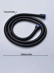 1pc Stainless Steel Shower Hose - Black - View 2