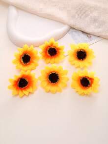6入組人造向日葵頭 - 黃色 - 查看 2