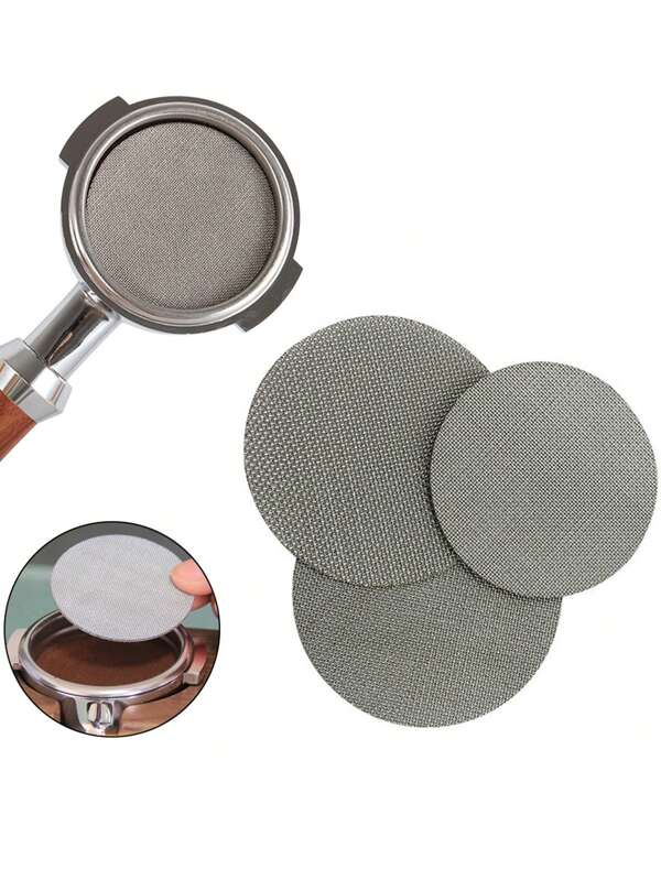 1pc Stainless Steel Round Coffee Pot Liner Powder Palette Back To School