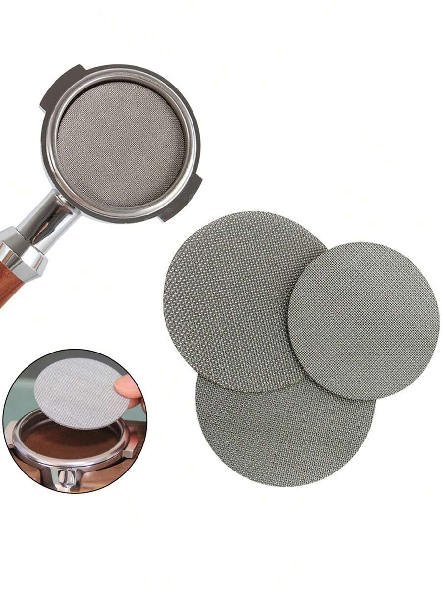 1pc Stainless Steel Round Coffee Pot Liner Powder Palette Back To School