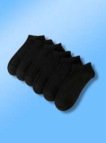 6pairs Men Random Color Solid Minimalist Ankle Socks For Daily Life