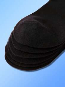 6pairs Men Random Color Solid Minimalist Ankle Socks For Daily Life