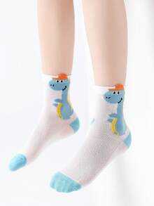 5 đôi Vớ mắt cá chân thoáng khí cho bé trai họa tiết ngôi sao & khủng long để trang trí hàng ngày - Nhiều màu - Xem 2