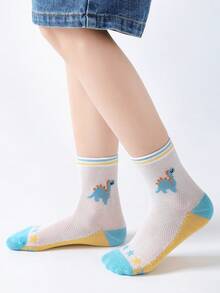 5 đôi Vớ mắt cá chân thoáng khí cho bé trai họa tiết ngôi sao & khủng long để trang trí hàng ngày - Nhiều màu - Xem 5