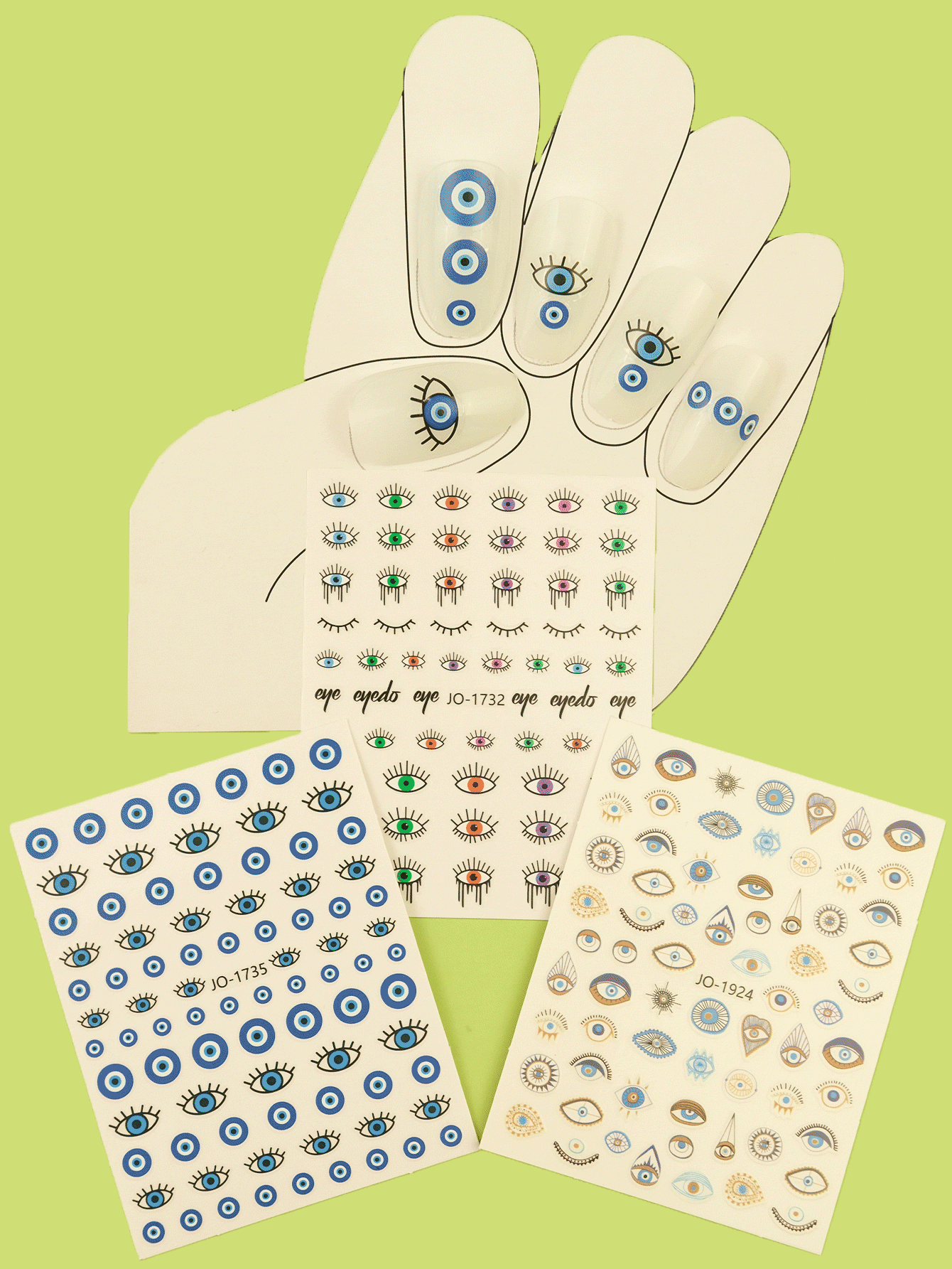 3sheets Evil Eye Print Nail Art Sticker SHEIN USA