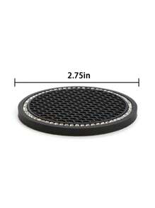 1 miếng lót ly trang trí bằng đá nhân tạo cho ô tô bằng silicon - màu đen - Xem 6