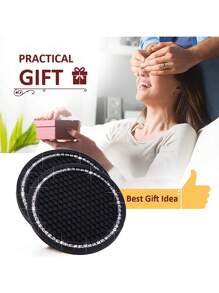 1 miếng lót ly trang trí bằng đá nhân tạo cho ô tô bằng silicon - màu đen - Xem 8