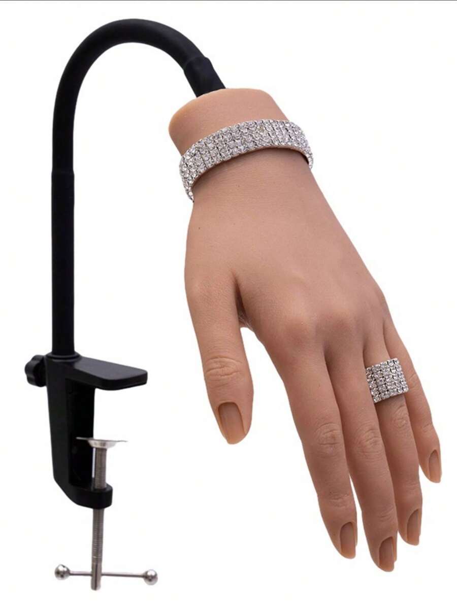 聯係手掌適用於亞克力指甲片矽膠手掌模型逼真指甲片聯係手掌指甲(不包括指甲片和首飾類) - 米色 - 查看 1