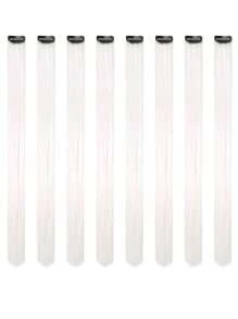 8pcs Clip In Long Straight Synthetic Hair Extension - White - View 4